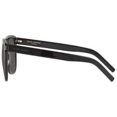 Pre-owned Saint Laurent Grey Square Unisex Sunglasses Sl 1 Slim 001 59 Sl 1 Slim 001 59 In Gray