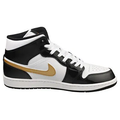 Pre-owned Jordan Nike Air  1 Mid Se Mens Black White Fashion Sneakers - 10.5 Us