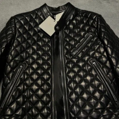 Pre-owned Tom Ford Quilted Leather Jacket In Medium And Small In Black