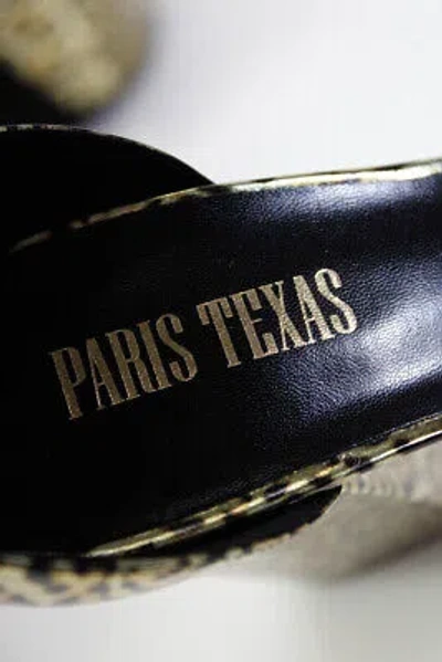 Pre-owned Paris Texas Womens Dalilah Platform Sandals - Gold Cheetah Size 40