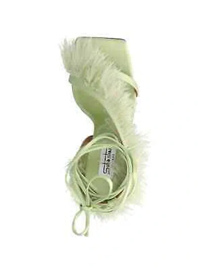 Pre-owned Sebastian Milano 'feather Wrap Sandals In Green