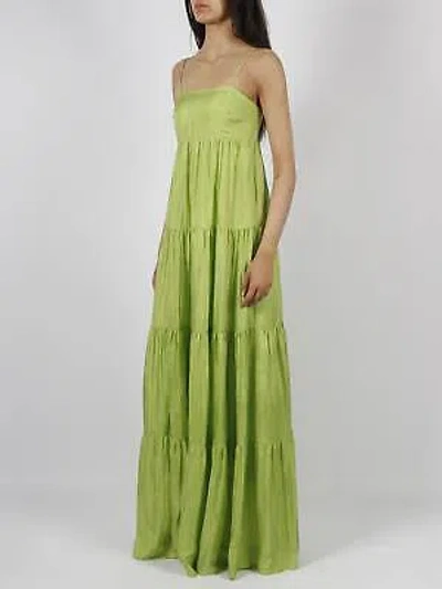 Pre-owned The Rose Ibiza Formentera Silk Long Dress In Green
