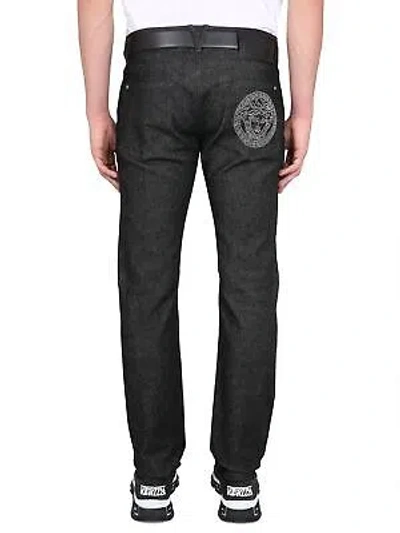 Pre-owned Versace 5-pocket Slim Fit Jeans In Black