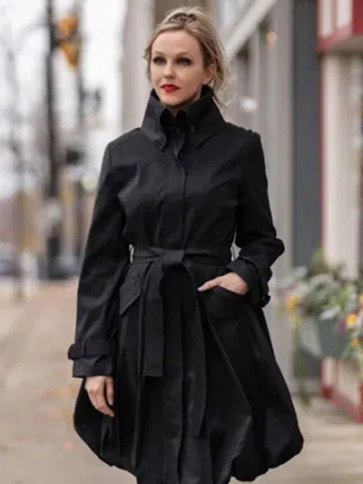 Pre-owned Samuel Dong Bubble Coat Dress 11664 (black) Brand W Tags