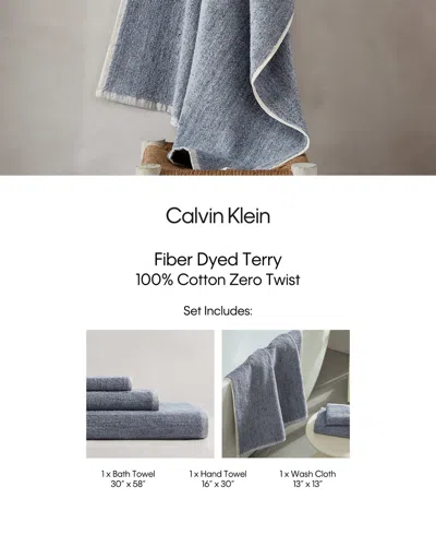 Shop Calvin Klein Captivate Cotton Terry 3 Piece Towel Set In Blue