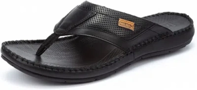 Pre-owned Pikolinos Leather Sandals Tarifa 06j In Black
