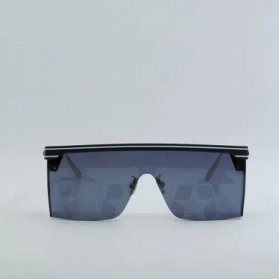 Pre-owned Dior Club M1u 31b7 Matte Navy Blue/silver Mirrored With Blue Star Mon... In Silver Mirrored With Blue Star Monogram