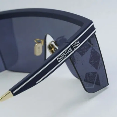 Pre-owned Dior Club M1u 31b7 Matte Navy Blue/silver Mirrored With Blue Star Mon... In Silver Mirrored With Blue Star Monogram