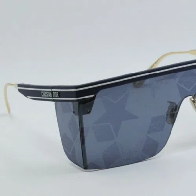 Pre-owned Dior Club M1u 31b7 Matte Navy Blue/silver Mirrored With Blue Star Mon... In Silver Mirrored With Blue Star Monogram