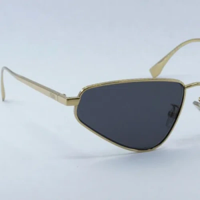 Pre-owned Fendi Fe40068u 30a Gold/smoke 60-12-140 Sunglasses In Gray