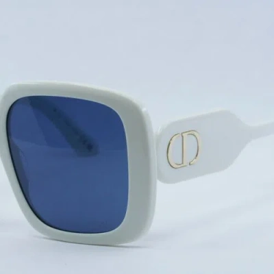 Pre-owned Dior Bobby S2u 95b0 Ivory/blue 55-19-140 Sunglasses