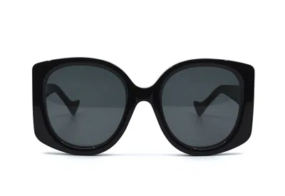 Pre-owned Gucci Gg1257s 001 Black Grey Authentic Sunglasses 53-22 In Gray