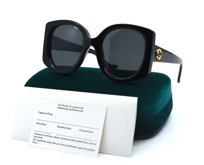 Pre-owned Gucci Gg1257s 001 Black Grey Authentic Sunglasses 53-22 In Gray