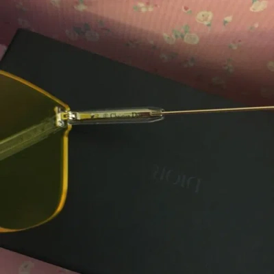 Pre-owned Dior Christian  Colorquake2 Yellow Oversized Squared Sunglasses Colorquake 2