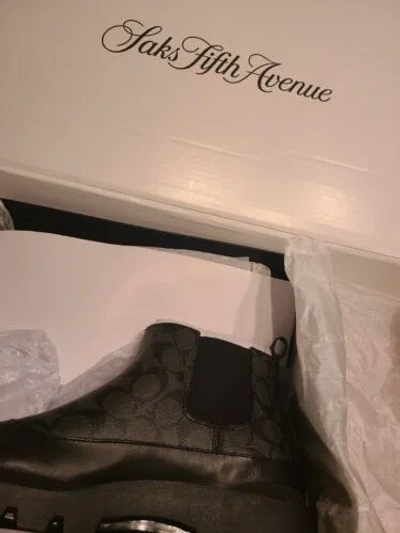 Pre-owned Coach Men Limited Edition Shoes Boots 10 D Black Logo