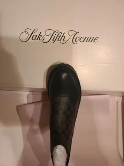 Pre-owned Coach Men Limited Edition Shoes Boots 10 D Black Logo