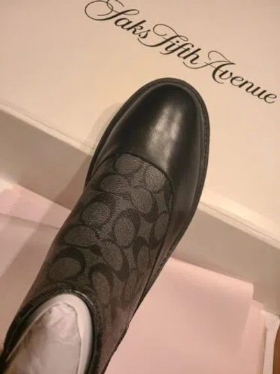 Pre-owned Coach Men Limited Edition Shoes Boots 10 D Black Logo