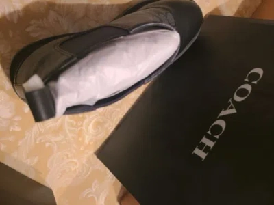 Pre-owned Coach Men Limited Edition Shoes Boots 10 D Black Logo