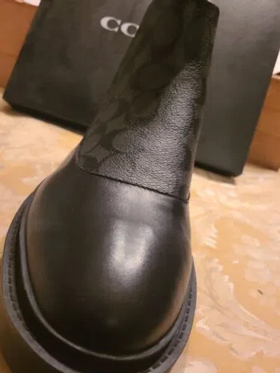 Pre-owned Coach Men Limited Edition Shoes Boots 10 D Black Logo