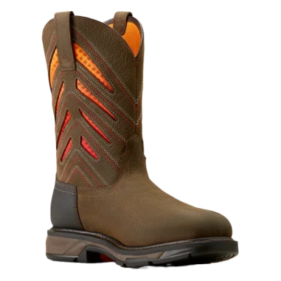 Pre-owned Ariat Men's Workhog Xt Venttek Waterproof Carbon Toe Work Boot 10050835 In Brown