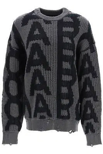 Pre-owned Marc Jacobs Distressed Monogram Sweater In Black