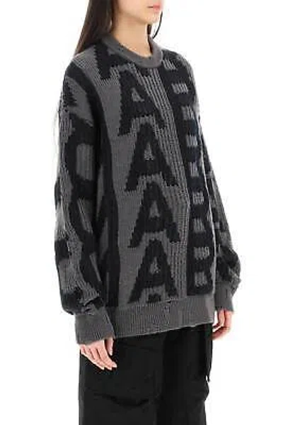 Pre-owned Marc Jacobs Distressed Monogram Sweater In Black