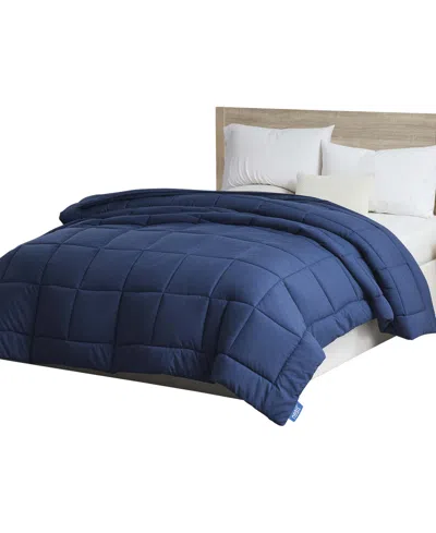 Shop Nestl Premium All Season Quilted Down Alternative Comforter, Full In Navy Blue