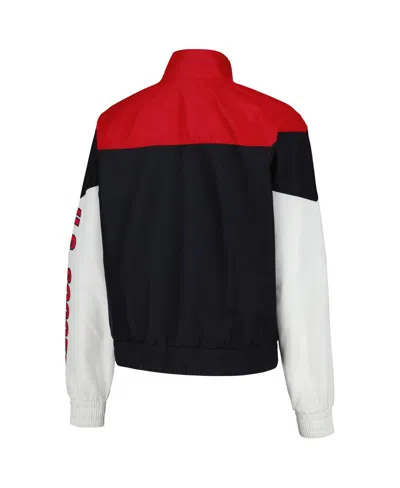 New Era Women's 5th & Ocean By  Navy Uswnt Cropped Full-zip Windbreaker Jacket In Navy