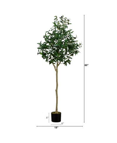 Nearly Natural 5ft. Artificial Olive Tree In Green