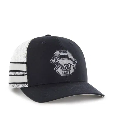 47 Brand Men's ' Navy Distressed Penn State Nittany Lions Straight Eight Adjustable Trucker Hat In Navy