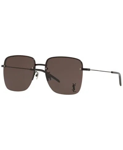 Shop Saint Laurent Women's Mirror Sunglasses, Sl 312 M-006 In Black
