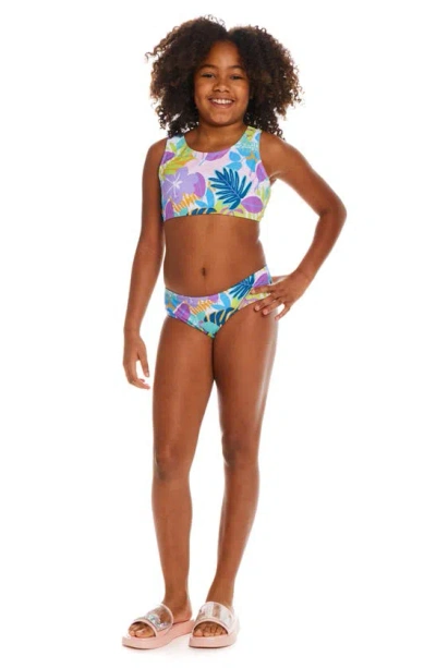 Shop Andy & Evan Kids' Flower Strap Two-piece Swimsuit In Floral
