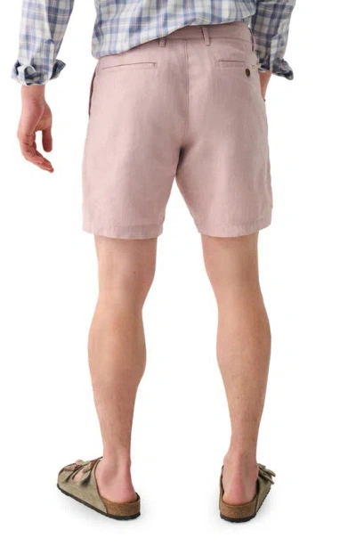 Shop Faherty Tradewindes Linen Blend Chino Shorts In Maui Mauve