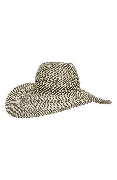 Shop Treasure & Bond Floppy Brim Straw Hat In Black Combo