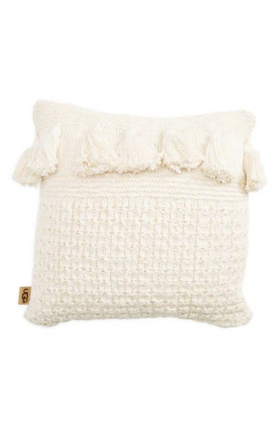 Shop Ugg Castilla Tassel Knit Decorative Pillow In Natural