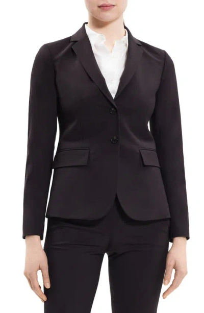 Shop Theory Carissa Stretch Wool Classic Suit Jacket In Mink