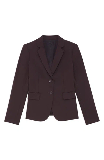 Shop Theory Carissa Stretch Wool Classic Suit Jacket In Mink