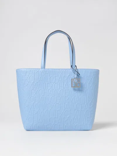 Shop Armani Exchange Tote Bags  Woman Color Sky Blue