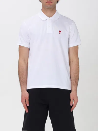 Shop Ami Alexandre Mattiussi Polo Shirt Ami Paris Men Color White