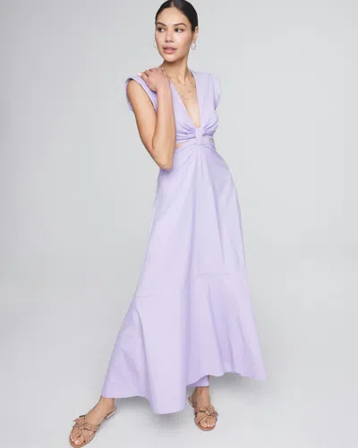 Shop White House Black Market Cap Sleeve V-neck Cutout Midi Dress In Purple