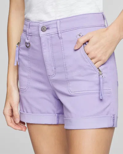 Shop White House Black Market Mid-rise Utility Chino Shorts In Purple