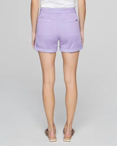 Shop White House Black Market Mid-rise Utility Chino Shorts In Purple