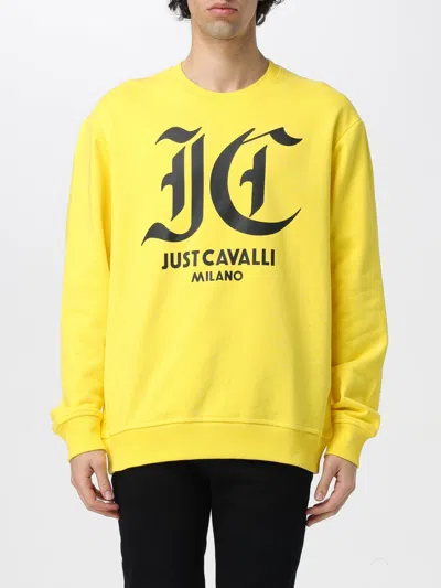 Shop Just Cavalli Sweatshirt  Men Color Yellow