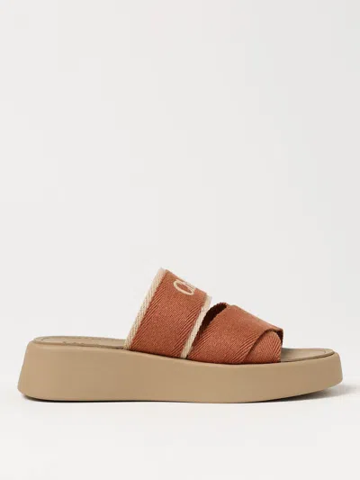 Shop Chloé Flat Sandals  Woman Color Brown