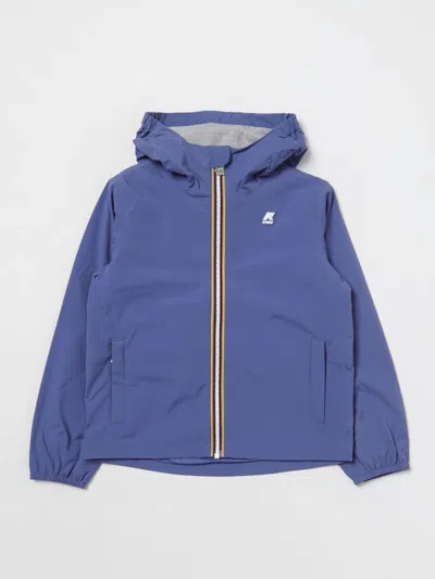 K-way Jacket  Kids Color Gnawed Blue In Gnawed Blue