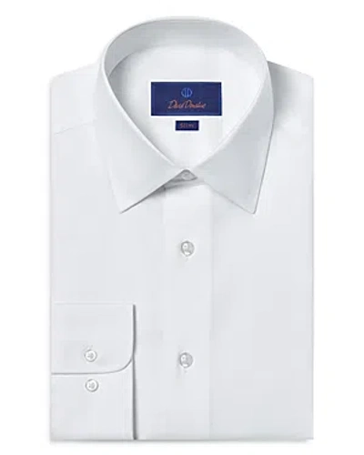 Shop David Donahue Slim Fit Cotton Barrel Cuff Dress Shirt In White