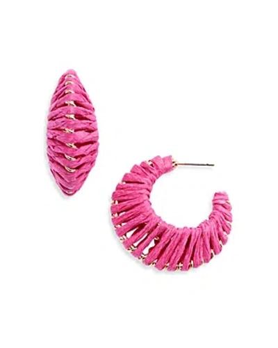 Shop Aqua Woven Hoop Earrings - 100% Exclusive In Pink