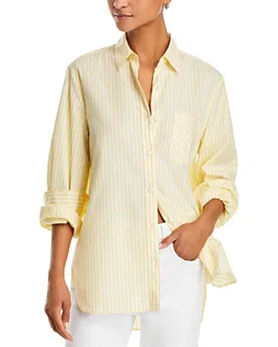 Shop Rag & Bone Maxine Cotton Button Down Shirt In Yellow Stripe