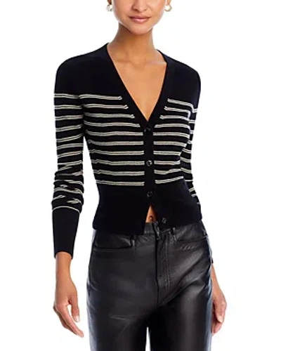 Shop Rag & Bone Bree Striped Button Front Cardigan In Black Multi