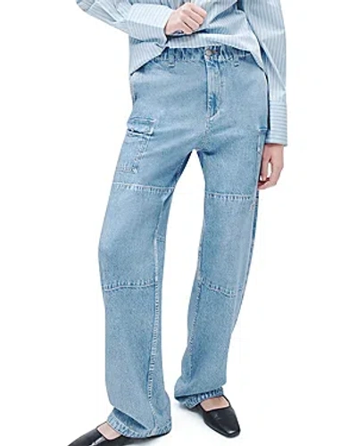 Shop Rag & Bone Miramar Nora High Rise Cotton Cargo Jeans In Celeste